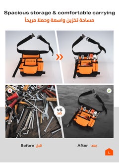 LAWAZIM Apron Tool Bag Pouch - Durable Space Saving Water Proof Canvas Waist Apron with Adjustable Strap, Buckles, and Pockets- for Electrician Carpenter Gardener, Mechanic, Plumbing, and Construction  - Image 2