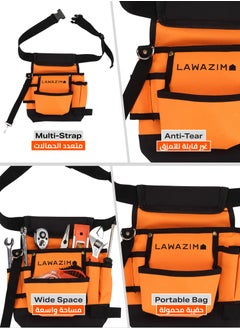 LAWAZIM Apron Tool Bag Pouch - Durable Space Saving Water Proof Canvas Waist Apron with Adjustable Strap, Buckles, and Pockets- for Electrician Carpenter Gardener, Mechanic, Plumbing, and Construction  - Image 4