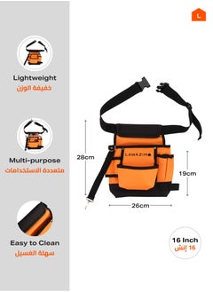 LAWAZIM Apron Tool Bag Pouch - Durable Space Saving Water Proof Canvas Waist Apron with Adjustable Strap, Buckles, and Pockets- for Electrician Carpenter Gardener, Mechanic, Plumbing, and Construction  - Image 5