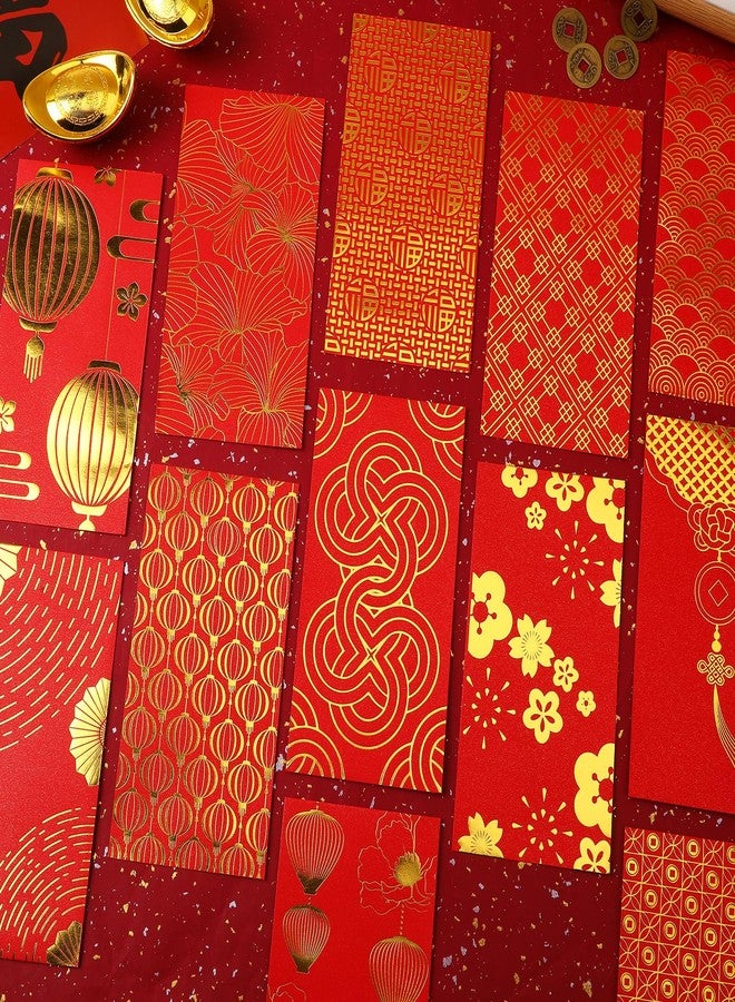 UPINS Chinese New Year Red Envelopes, 48Pcs 2026 Lunar Traditional Lucky Money Hong Bao Embossed Print Red Envelope for Spring Festivel Chinese New Year Wedding Supplies Decor（12 Patterns） - Image 2