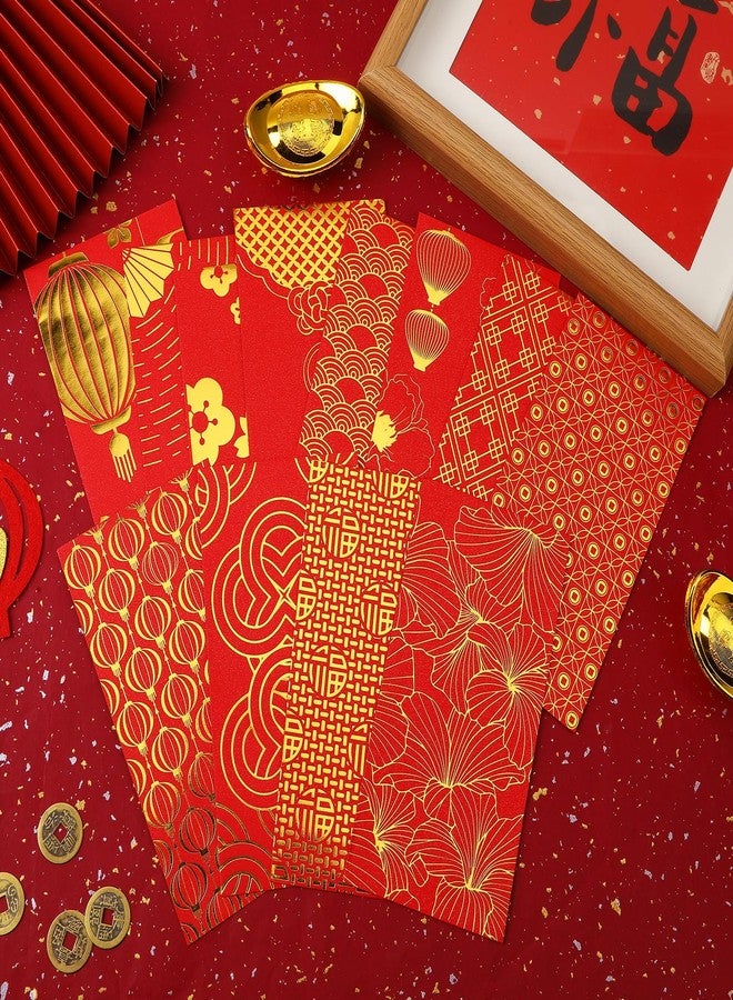 UPINS Chinese New Year Red Envelopes, 48Pcs 2026 Lunar Traditional Lucky Money Hong Bao Embossed Print Red Envelope for Spring Festivel Chinese New Year Wedding Supplies Decor（12 Patterns） - Image 5