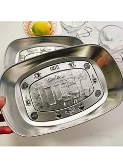 Hanghaijia Tinplate Outdoor Products Camping Tableware, Home Kitchen Fruit Dried Fruit Food Vegetable Storage Tray Fruit Bowls  - Image 3