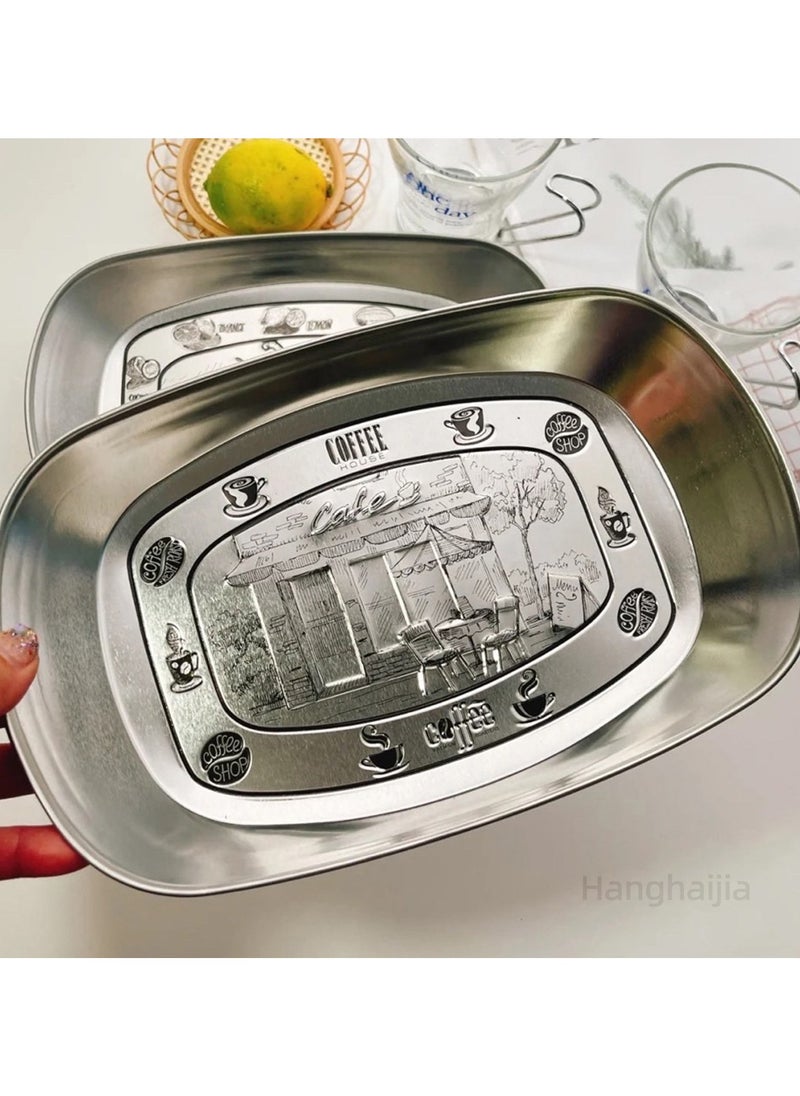 Hanghaijia Tinplate Outdoor Products Camping Tableware, Home Kitchen Fruit Dried Fruit Food Vegetable Storage Tray Fruit Bowls  - Image 3