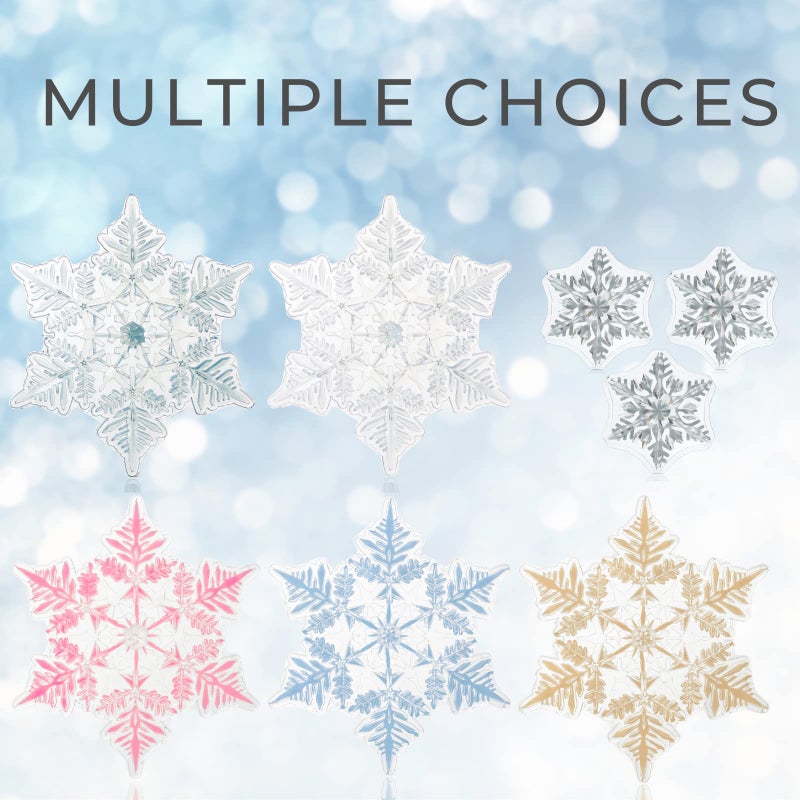 devembr Snowboard Stomp Pad, 3D Clear Snowflake Snowboarding Stomp Pads, PVC Material, 5.11" x 5.9", Transparent Pattern - Image 4