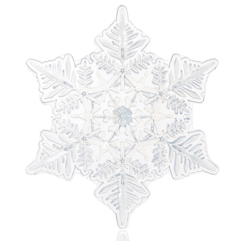 devembr Snowboard Stomp Pad, 3D Clear Snowflake Snowboarding Stomp Pads, PVC Material, 5.11" x 5.9", Transparent Pattern - Image 1