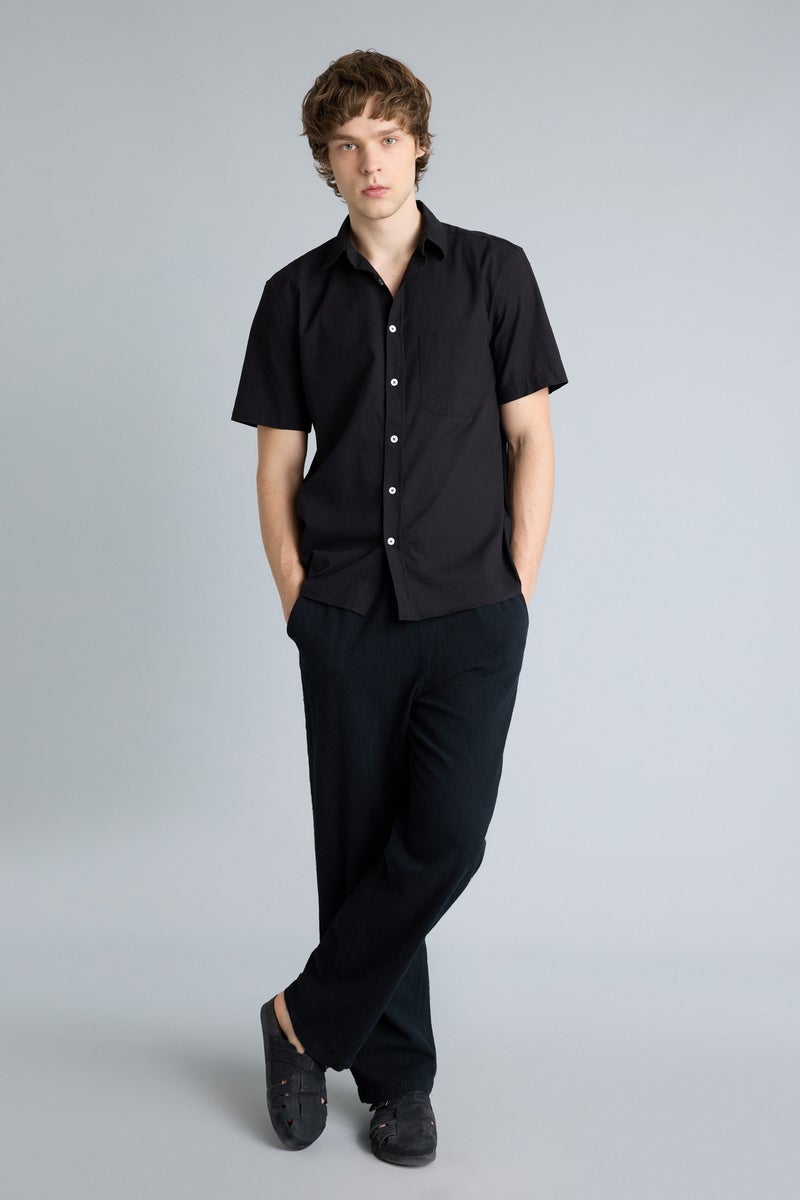 DeFacto Black Man Baggy Fit Cotton Trousers Casual - Image 3