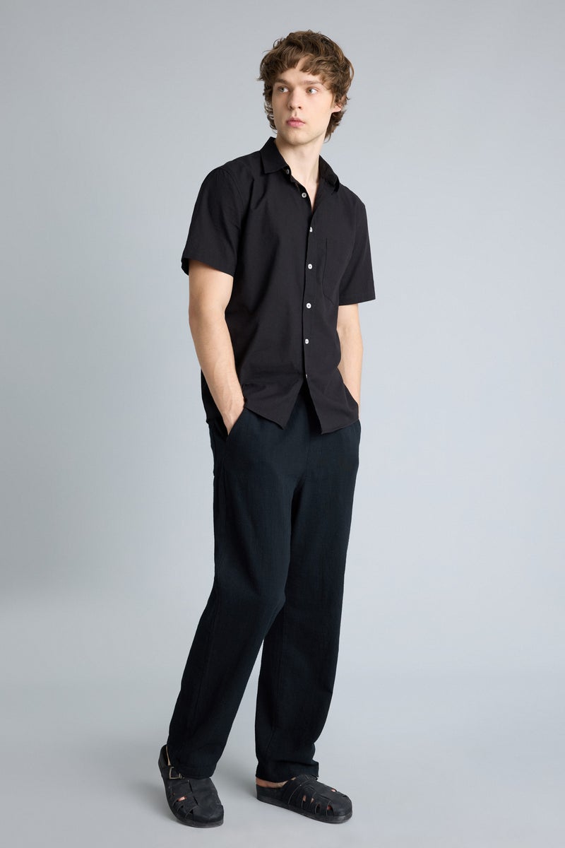 DeFacto Black Man Baggy Fit Cotton Trousers Casual - Image 1
