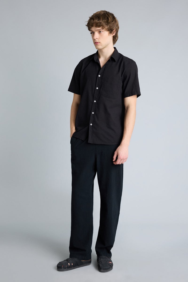 DeFacto Black Man Baggy Fit Cotton Trousers Casual - Image 2