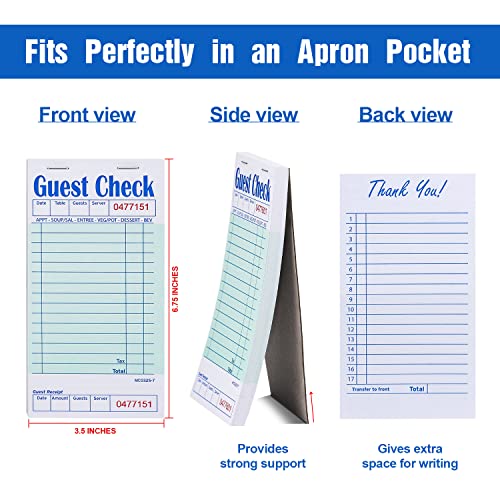 Methdic Guest Checks Server Note Pads 1000 Orders Waitress Notepad for Restaurants (20 Books) - Image 2