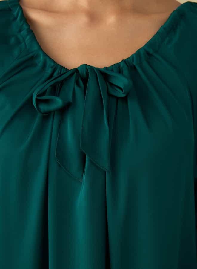 Splash FAV Satin Night Dress with Extended Sleeves  - Image 4