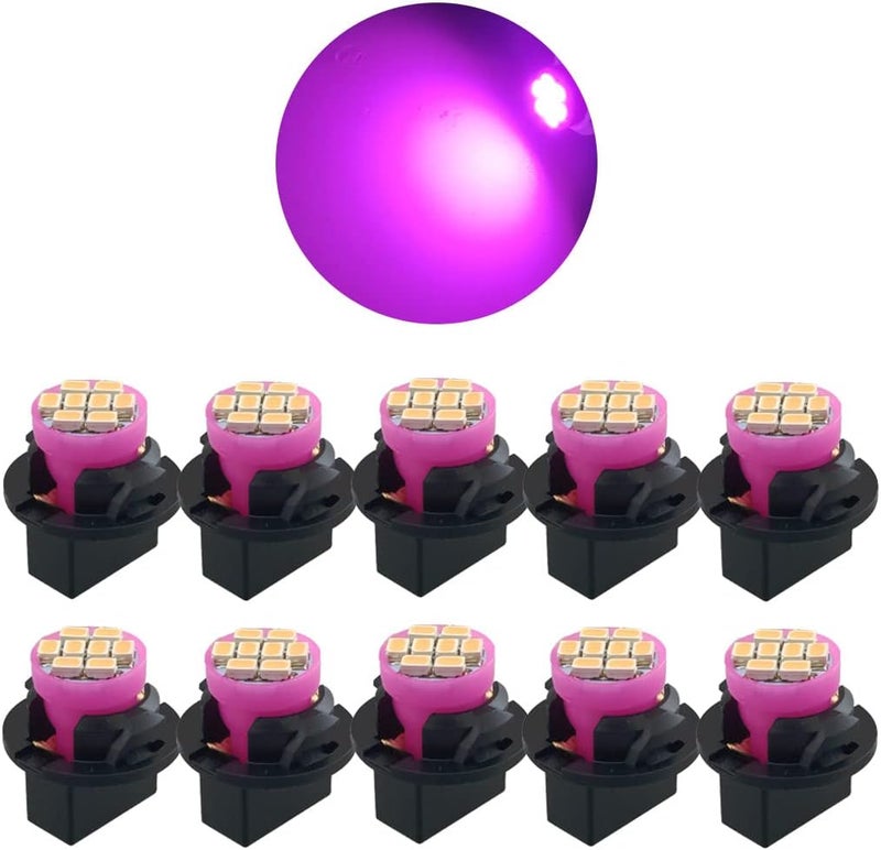 GLOFE T10 194 168 Dash Instrument White LED Light Bulbs Bright Panel Gauge Cluster Dashboard LED Light Bulbs 10Pcs/Set (Purple/pink) - Image 1