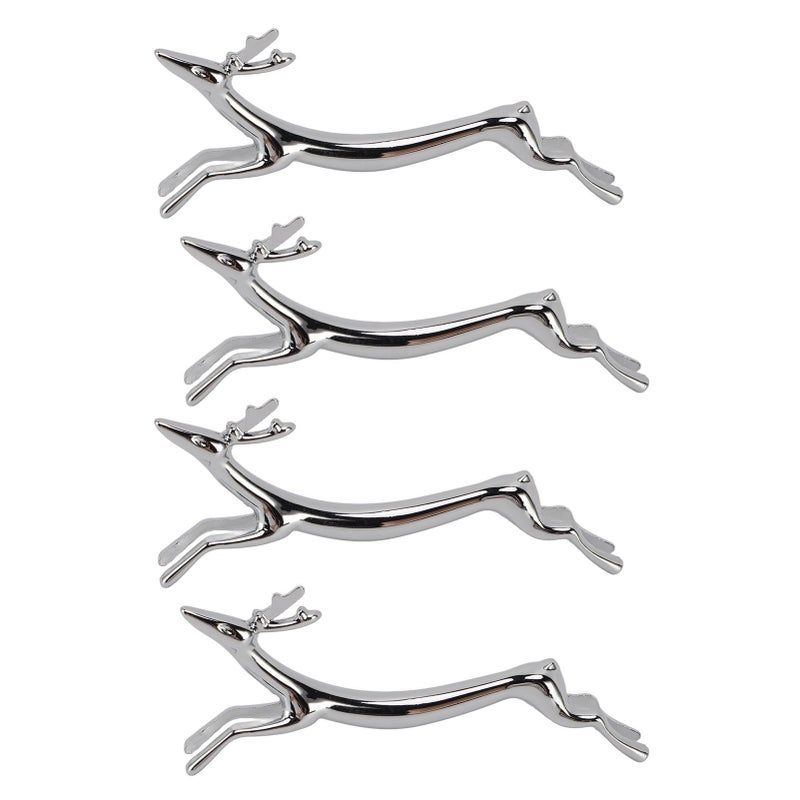 4PCS Cutlery Rest Silver Chopstick Stand Electroplated Polished Zinc Alloy Animal Shape Versatile Holder Rack for Fork Spoon Deer - Image 1
