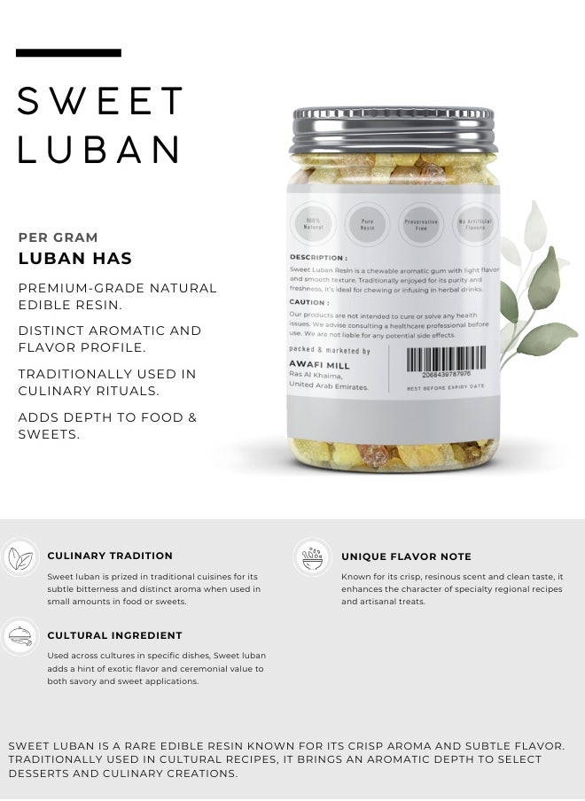 Awafi Mill AWAFI MILL Sweet Luban – Edible Frankincense Resin | Natural Boswellia Chewing Gum  - Image 2