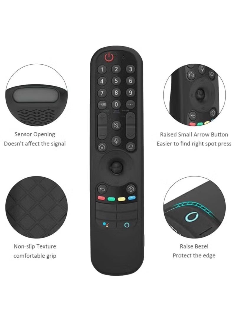 Remote Case for LG TV Magic MR24GC/MR23/MR22/MR21 Remote Control 2023 2022 2021 by  Voice Case Protective Cover Silicone (Black) - Image 3