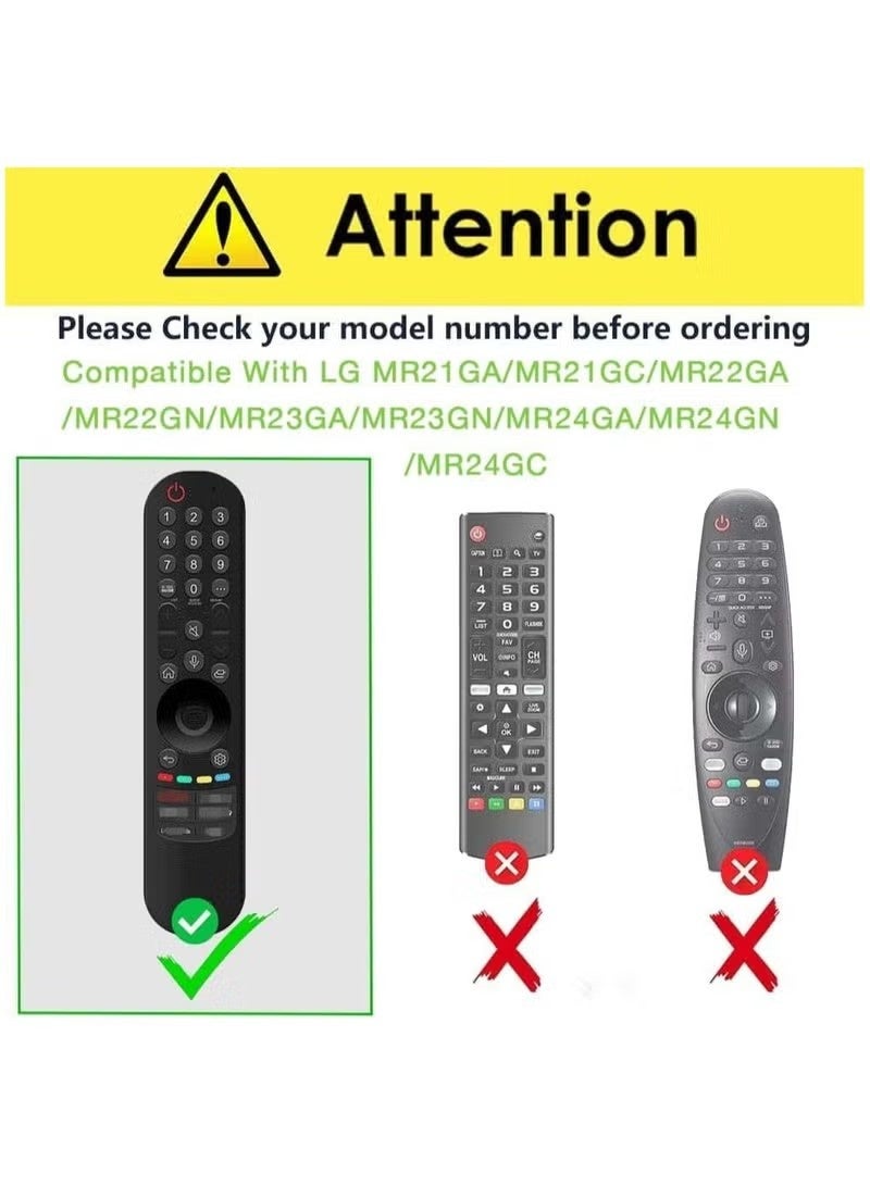 Remote Case for LG TV Magic MR24GC/MR23/MR22/MR21 Remote Control 2023 2022 2021 by  Voice Case Protective Cover Silicone (Black) - Image 2