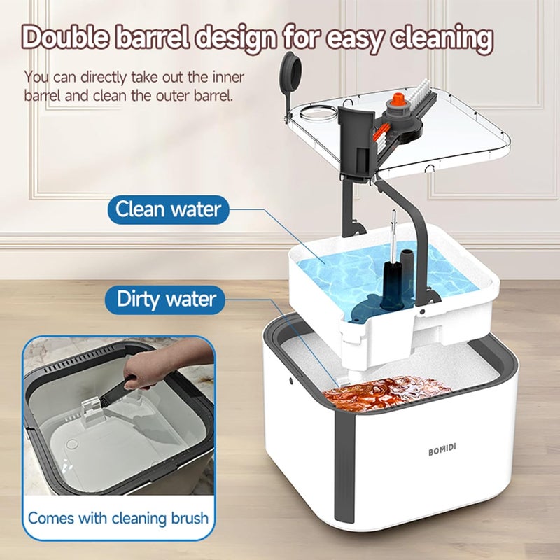 BOMIDI Spin Mop Bucket Set, 360 Degree Spinning Mop with Self Separation Dirty and Clean Water System, Easy Wring Floor Mop with Detachable Heads for Floor Cleaning on Home Kitchen - Image 4