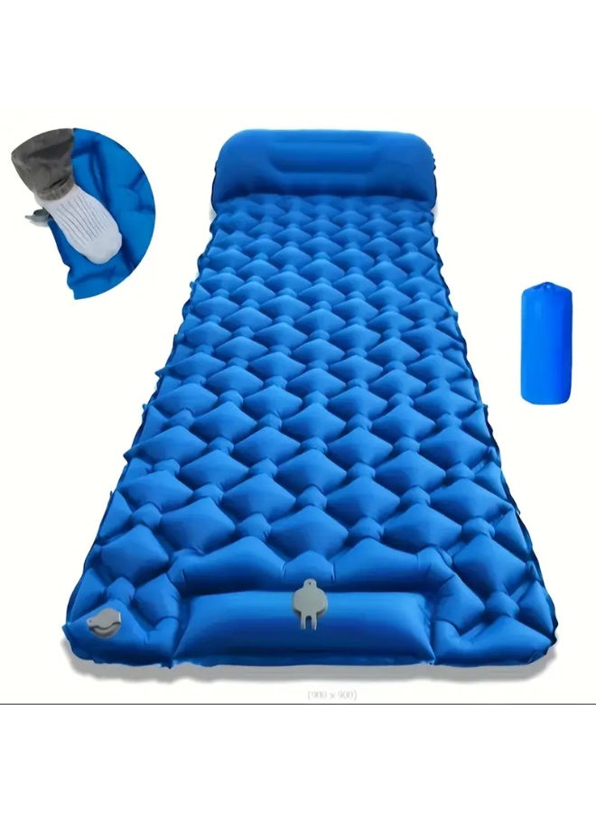 GO2CAMPS Foot Inflatable Camping Bed for Camping Tent Fit | Bag pack Lightweight Portable Air Mattress with Built-in Foot Pump, Waterproof & Compact Sleeping Pad for Outdoor Camping, Beach, Hiking, Trip , Picnic Traveling & Backpacking – 190 x 60 x 5 cm Random Colors - Image 1
