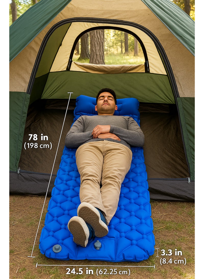 GO2CAMPS Foot Inflatable Camping Bed for Camping Tent Fit | Bag pack Lightweight Portable Air Mattress with Built-in Foot Pump, Waterproof & Compact Sleeping Pad for Outdoor Camping, Beach, Hiking, Trip , Picnic Traveling & Backpacking – 190 x 60 x 5 cm Random Colors - Image 5