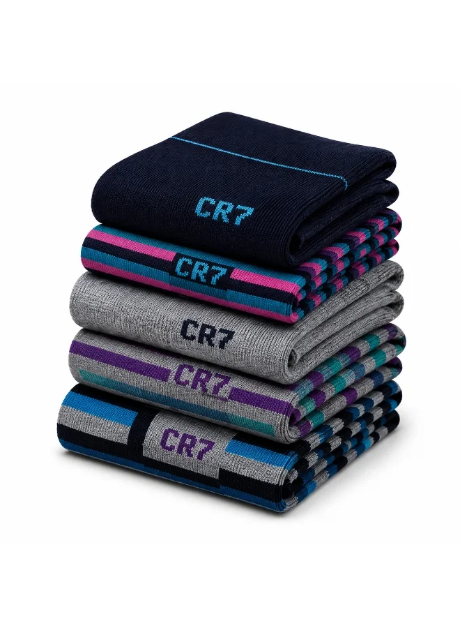 Cr7 CR7 Men's Socks 5-Pack, Cotton Blend Socks, Size 40-46