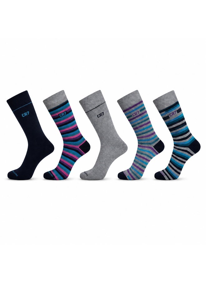 CR7 Men's Socks 5-Pack, Cotton Blend Socks, Size 40-46 - Image 1
