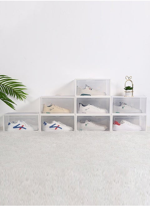 Shoe Storage Boxes, Shoe Organizer Containers with Lids, Clear Plastic Stackable Shoebox