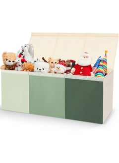 Patelai Patelai Extra Large Toy Chest 3/4 Dividers Collapsible Toy Box Christmas Storage Organizer with Lid and Handles Toy Bins for Living Room Playroom Nursery(40.6 x 16.5 x 14.2'',Sage Green)  - Image 1