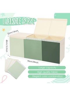 Patelai Patelai Extra Large Toy Chest 3/4 Dividers Collapsible Toy Box Christmas Storage Organizer with Lid and Handles Toy Bins for Living Room Playroom Nursery(40.6 x 16.5 x 14.2'',Sage Green)  - Image 2