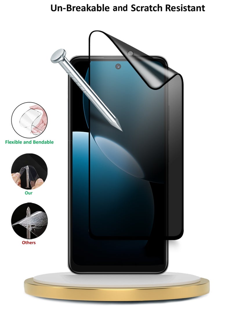 دبليو تيك حماية شاشة مرنة كاملة التغطية بحماية خصوصية نانو سيراميك من هواوي نوفا Y73 4G 2025 - شفاف/أسود - Image 3