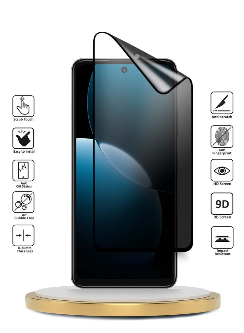 دبليو تيك حماية شاشة مرنة كاملة التغطية بحماية خصوصية نانو سيراميك من هواوي نوفا Y73 4G 2025 - شفاف/أسود - Image 2