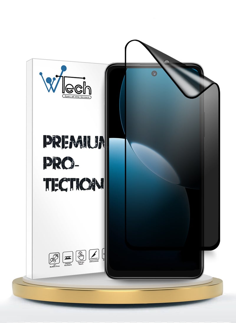 دبليو تيك حماية شاشة مرنة كاملة التغطية بحماية خصوصية نانو سيراميك من هواوي نوفا Y73 4G 2025 - شفاف/أسود - Image 1