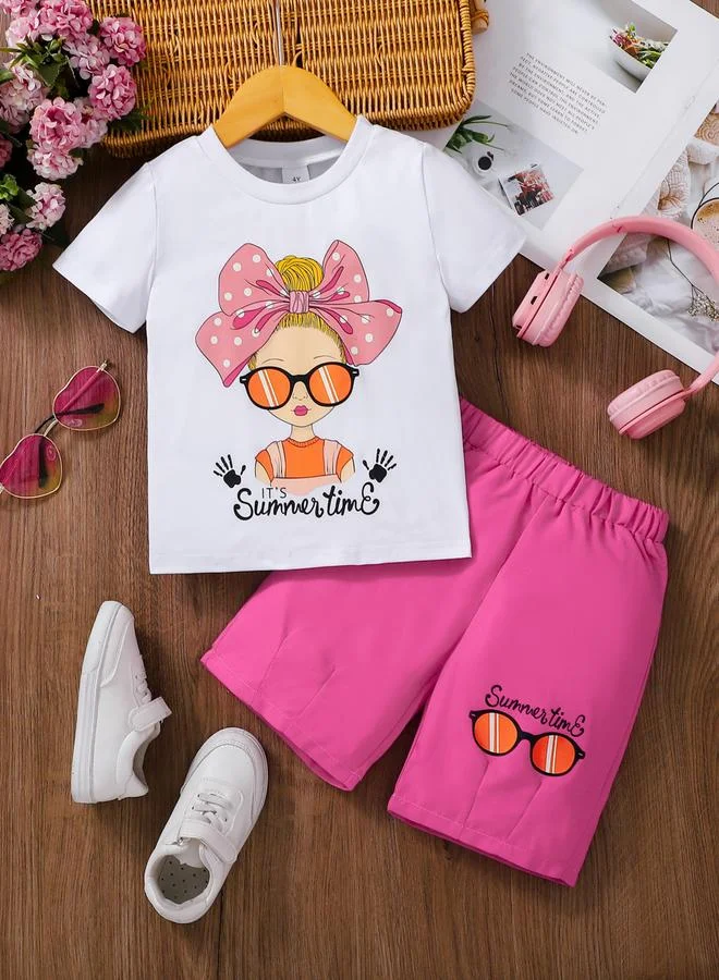 تايك تو مجموعة من بلوزة بطبعة جرافيك وشورت للأطفال