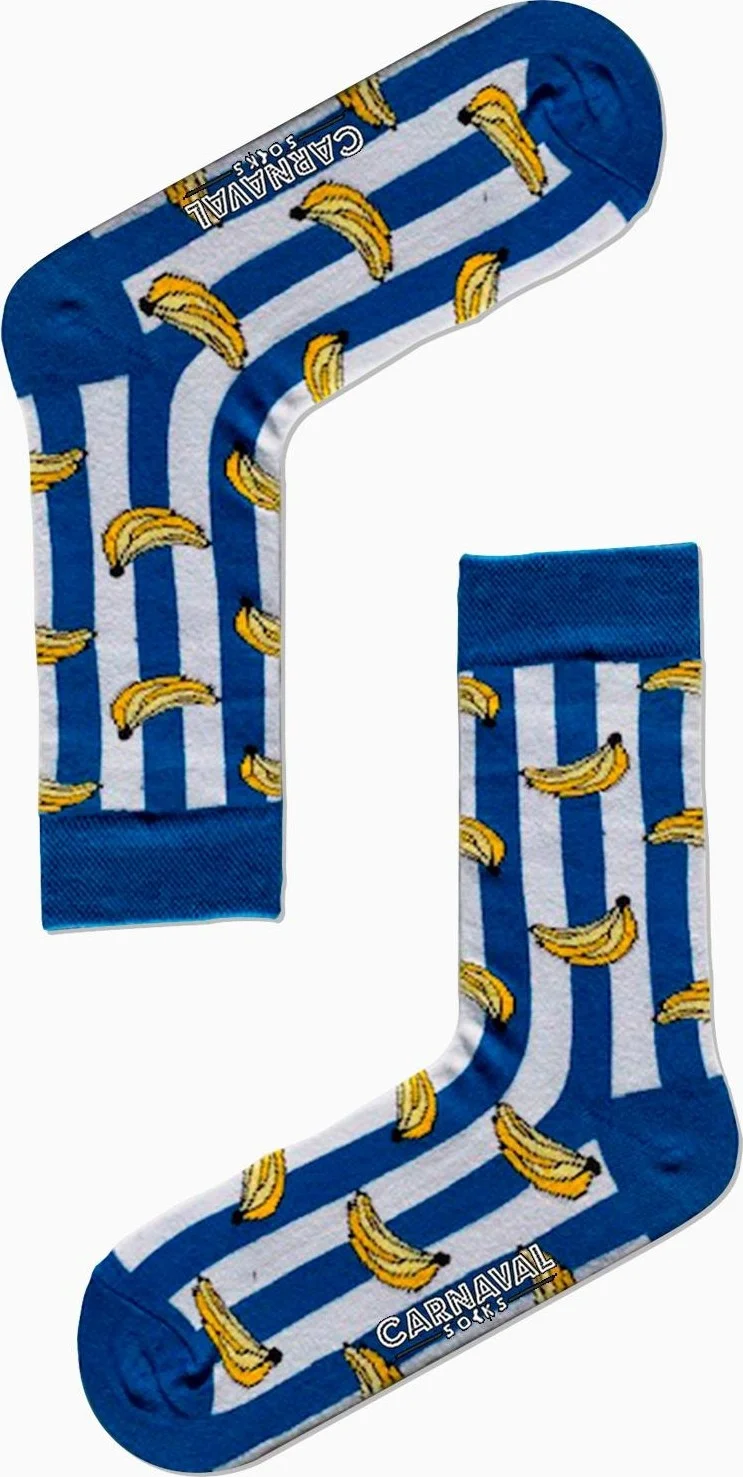 كارنافال سوكس Blue Striped Banana Pattern Colorful Socks