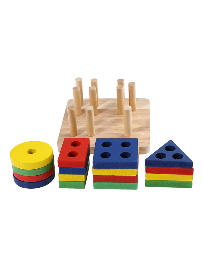 Wooden Geometric Sorting Building Blocks Set 3+ Years - Image 3