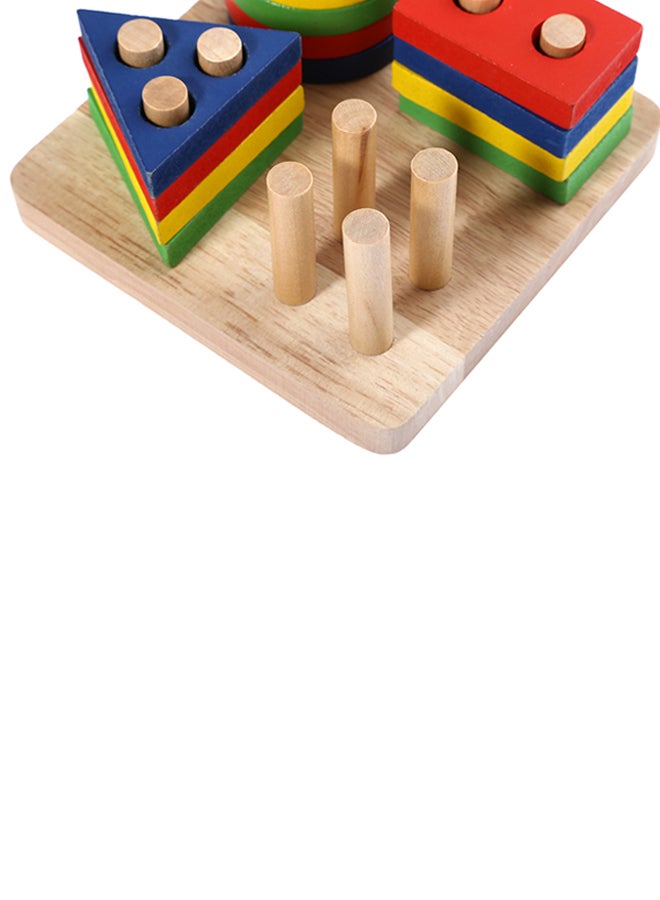 Wooden Geometric Sorting Building Blocks Set 3+ Years - Image 4