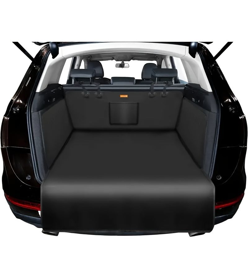 Black Single Layer Large Pocket Trunk Car Trunk Liner Protector For Dogs Non Slip Pet Mat Scratch Resistant Washable Luggage Cover Pad Travel Universal For Small Trucks And Suvs - Image 1