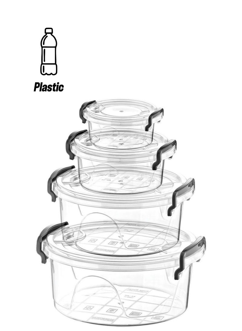 Generic - Food Storage Container with Airtight Lids 4 Pieces Plastic Stackable Tupperware Box - Image 1