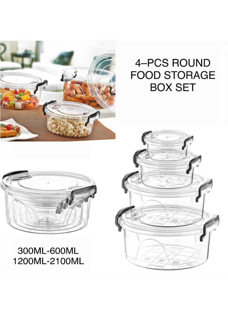 Generic - Food Storage Container with Airtight Lids 4 Pieces Plastic Stackable Tupperware Box - Image 1