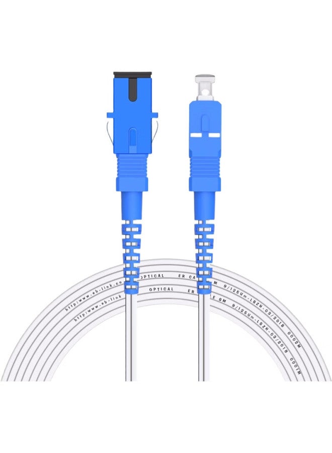 Eb-Link Engineering Telecom-Grade Fiber Optic Extension Cable, Fiber To Home Pre-Embedded Line, 3 Meters, Sc-Sc Single-Mode Single-Core Large Square Head White Pigtail, For Home Entry, Compatible With China Telecom And China Mobile - Image 1