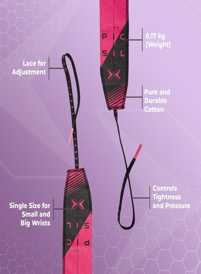 PICSIL Adjustable Wrist Strap, Wrist Wraps for Weightlifting, Wrist Sweat Bands, Premium Fabric Yoga Wrist Support, Gym Wrist Wrap Cloth for Women and Men, Pink, 1 Pair - Image 3