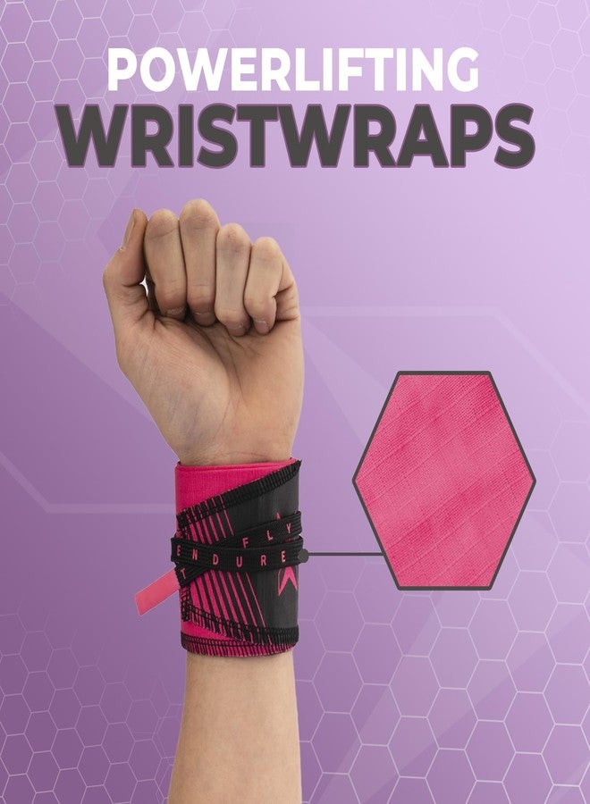 PICSIL Adjustable Wrist Strap, Wrist Wraps for Weightlifting, Wrist Sweat Bands, Premium Fabric Yoga Wrist Support, Gym Wrist Wrap Cloth for Women and Men, Pink, 1 Pair - Image 2