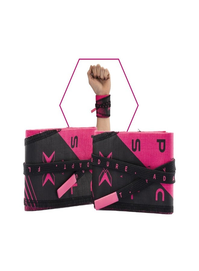 PICSIL Adjustable Wrist Strap, Wrist Wraps for Weightlifting, Wrist Sweat Bands, Premium Fabric Yoga Wrist Support, Gym Wrist Wrap Cloth for Women and Men, Pink, 1 Pair - Image 1
