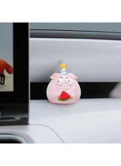 YGMONER YGMONER Car Dashboard Rabbit Piggy Figurines Ornaments Cute Car Interior Decor Accessories Room Decorative Desktop Decorations（Birthday Pig）  - Image 5