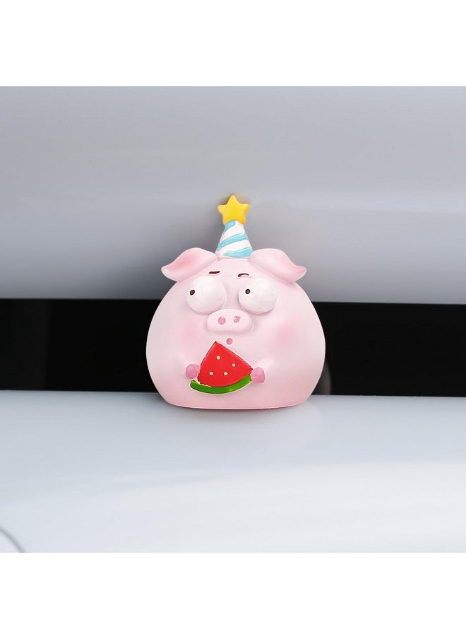 YGMONER YGMONER Car Dashboard Rabbit Piggy Figurines Ornaments Cute Car Interior Decor Accessories Room Decorative Desktop Decorations（Birthday Pig）  - Image 3