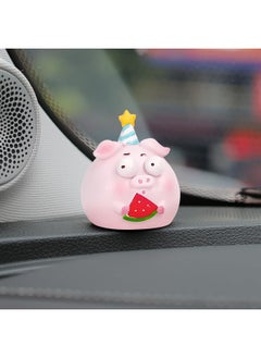 YGMONER YGMONER Car Dashboard Rabbit Piggy Figurines Ornaments Cute Car Interior Decor Accessories Room Decorative Desktop Decorations（Birthday Pig）  - Image 4