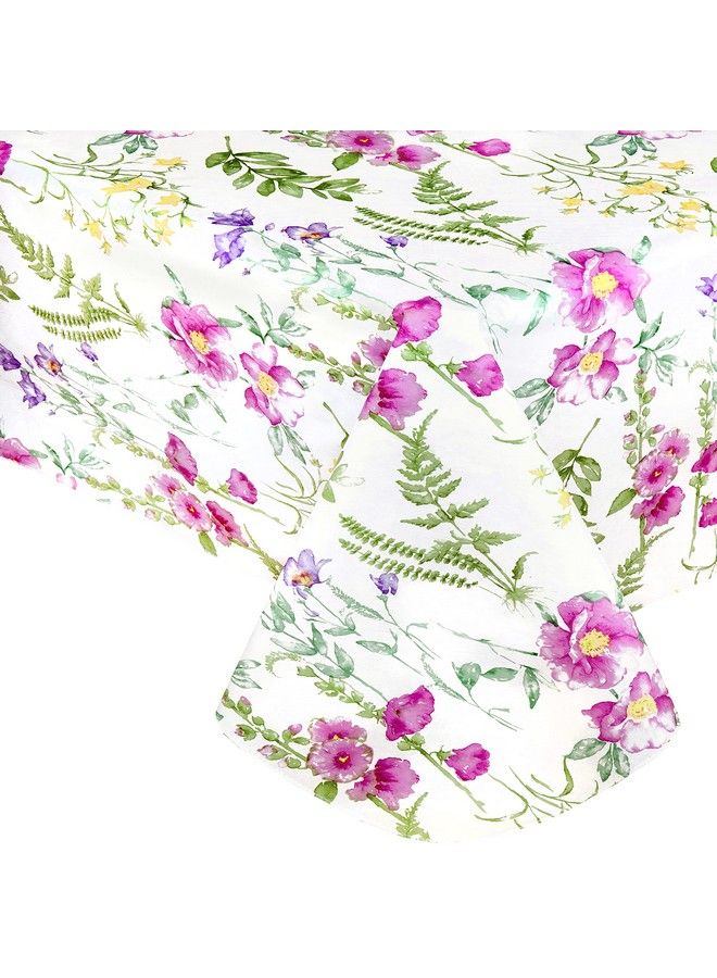 Newbridge Wildflower Fields Floral Vinyl Flannel Backed Tablecloth Wild Flowers Easy Care Vinyl Tablecloth With Flannel Backing 60 Inch X 102 Inch Oblong/Rectangle - Image 5