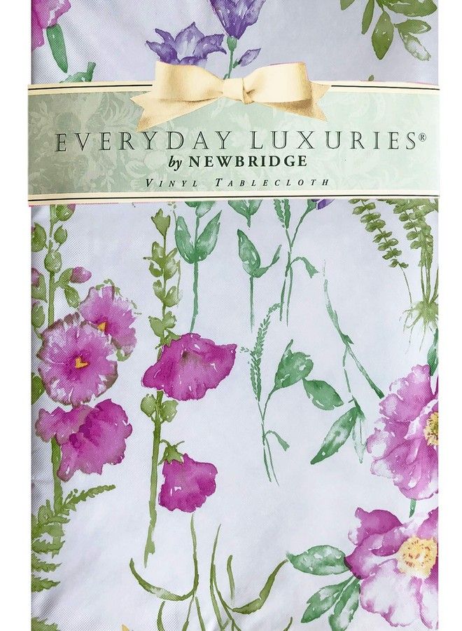 Newbridge Wildflower Fields Floral Vinyl Flannel Backed Tablecloth Wild Flowers Easy Care Vinyl Tablecloth With Flannel Backing 60 Inch X 102 Inch Oblong/Rectangle - Image 3