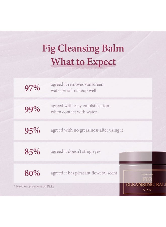 I'M FROM M From] Fig Cleansing Balm 100Ml Korean Makeup Remover Vegan Easy To Rinse Off Fig Oil Water 7.8% With Peptide And Amino Acid Makeup Meltaway Makeup Melting Balm To Oil  - Image 3