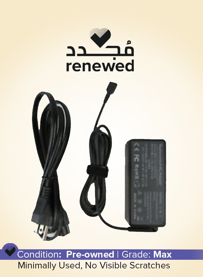 DELL Renewed - 45W C type Pin AC Adapter Black - Image 1