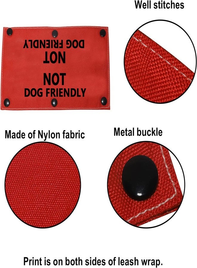 BLUPARK Funny Dog Leash Sleeve Not Dog Friendly Dog Leash Wrap Wrap Alert Hanging ID Patch Tag Pet Birthday Gift (Dog Friendly-BK Sleeve) - Image 4