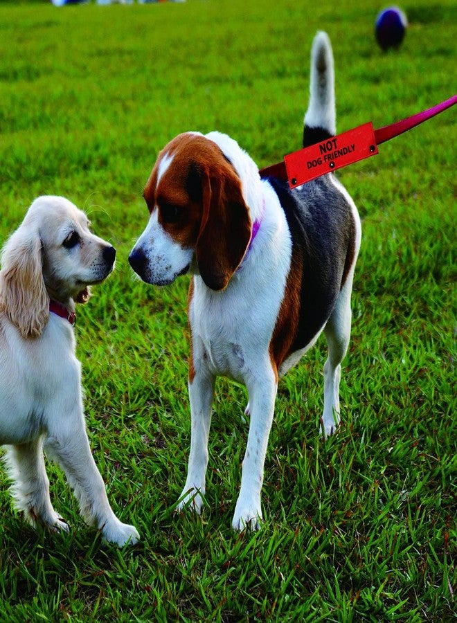 BLUPARK Funny Dog Leash Sleeve Not Dog Friendly Dog Leash Wrap Wrap Alert Hanging ID Patch Tag Pet Birthday Gift (Dog Friendly-BK Sleeve) - Image 5